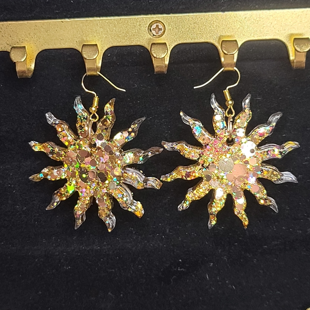 Golden Sun Earrings View 2
